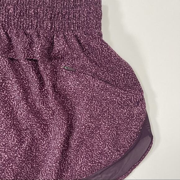 ATHLETA Printed Mesh Racer Run Short 4” Extra Extra Small Purple XXS Gym Fitness - Picture 11 of 12